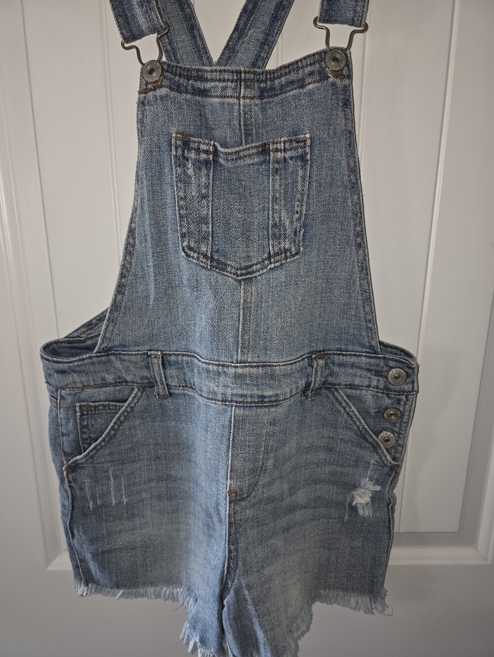 Vanilla Star Denim Short Overalls Light Wash NWOT L